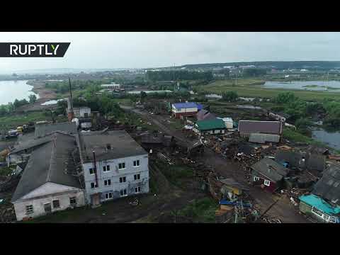 شاهد مقاطعة أركوتسك لا تزال تعاني من الفيضانات