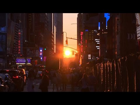 شاهد لقطات نادرة لغروب مميز لشمس مانهاتن