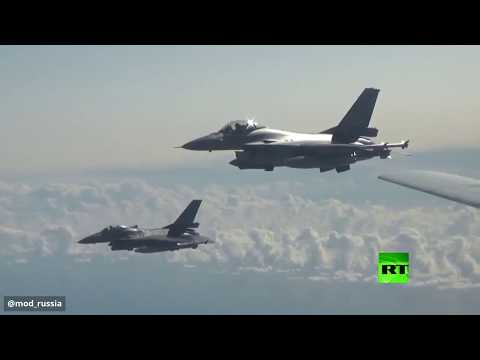 شاهد طائرات الناتو ترافق البجعة الروسية فوق بحر البلطيق
