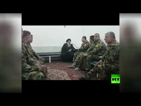 شاهد علي السيستاني يستقبل جنودًا من الجيش العراقي