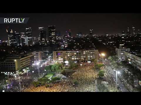 شاهد الآلاف يشاركون في احتجاج في تل أبيب ضد سياسة نتنياهو رغم خطر كورونا