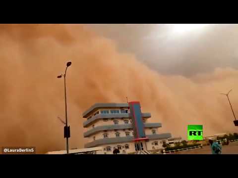 شاهد فيديو جديد لعاصفة رملية قوية ضربت عاصمة النيجر