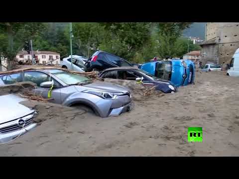 شاهد أضرار كبيرة في جنوب شرق فرنسا جراء فيضانات عارمة