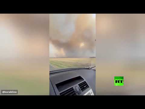 شاهد سلسلة انفجارات قوية تهز قاعدة عسكرية في روسيا