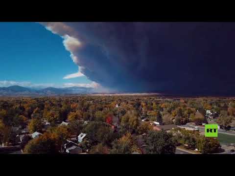 شاهد لقطات غير مسبوقة لجدار من الدخان يتصاعد فوق  كولورادو الأميركية